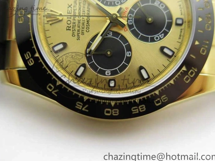 0501 Sporty Daytona 116518 KKF 1:1 Best Edition 904L Steel YG Black Dial on Rubber Strap A 2455